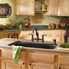 Moen S713ORB Waterhill 2-Handle Kitchen Faucet,Oil-Rub Bronze,side-mount sprayer