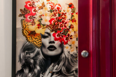 Inspiration for a contemporary entryway in Melbourne.