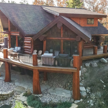 Rustic Log Elegance - Porch Elevation