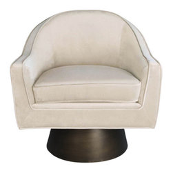 Worlds Away - Worlds Away Dominic Swivel Lounge Chair - Armchairs And Accent Chairs