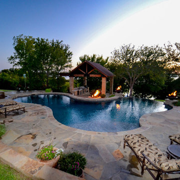 Bridgeport Freeform Infinity Pool and Cabana