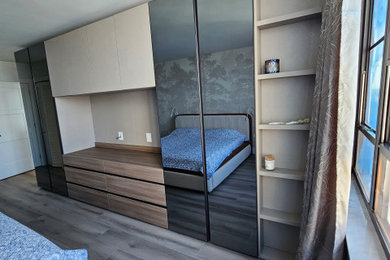 Master bedroom with custom Italian wardrobe.