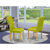 Set of 2 Encinal Parson Chair-Oak Leg, Pu Leather Autumn Green