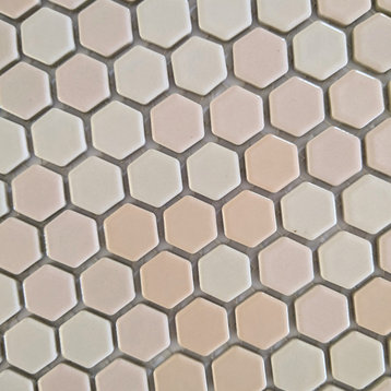 12"x12" Pink Hexagon Mosaic Tile
