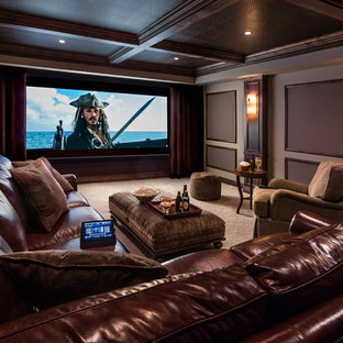 Home theater - traditional home theater idea in Milwaukee