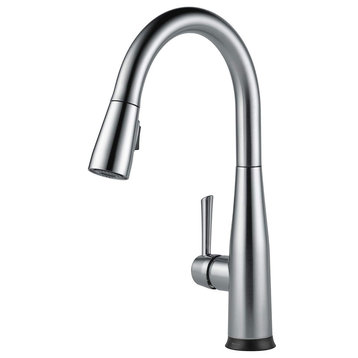 Modern Kitchen Faucet, Touch Design With Pull Down Sprayer, Chrome