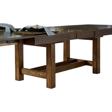 A-America Mariposa Tri- Butterfly Trestle Table, Rustic Whiskey