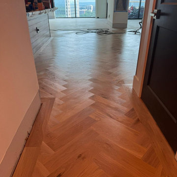 Dustless Sanding in Progress — Corridor View, Buckhead High-Rise