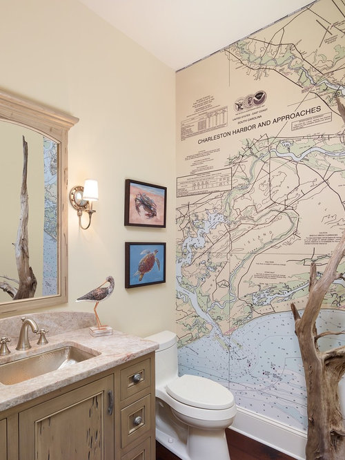 900 Beach Style Powder Room Design Ideas & Remodel Pictures Houzz