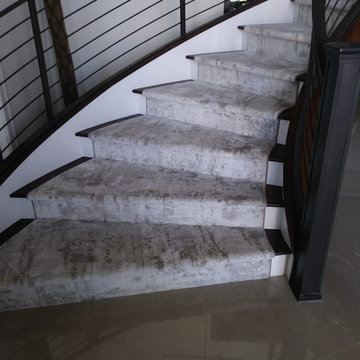 Custom Runner on Wood Stairs