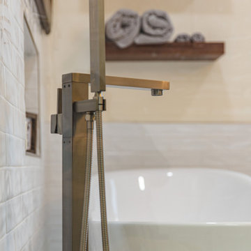 Master bathroom remodel in Ashburn, VA with walk in shower & double vanities