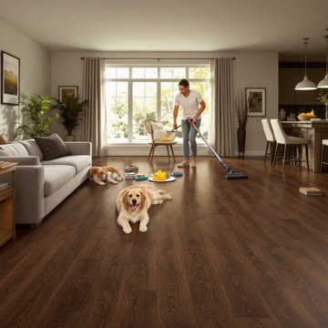 Pet-Friendly Dark LVP Flooring Installation in Mokena