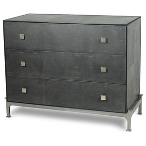 Linen Wrapped Midcentury Off White Accent Chest Console Drawers