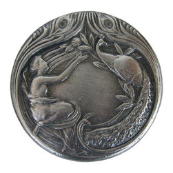 Inviting Home Inc. - Peacock Lady Knobs, Antique-Style Pewter - Cabinet And Drawer Knobs