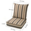 LNC Indoor Outdoor Cushion Deep Seat Chair Cushion Brown Cabana Stripe
