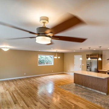 Home with Shaker Walnut Cabinets and Somerset Oak Floors