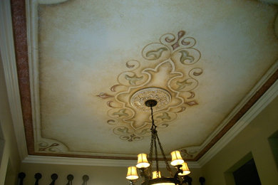 Inspiration for a mid-sized mediterranean kitchen/dining room combo remodel in Orange County with beige walls