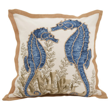 Seahorse Filled Cotton Down Filled Throw Pillow