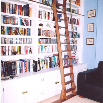Bookcase with library ladder