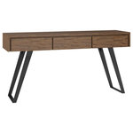 Simpli Home - Lowry SOLID ACACIA WOOD Console Sofa Table, Rustic Natural Aged Brown - Let the Lowry Console / Sofa Table add a touch of urban industrialism to your living space. The table is handcrafted with a perfect combination of Metal and Solid wood. The Lowry Console / Sofa Table doesn’t sacrifice style for function. It features two drawers providing plenty of storage space. Whether you use it in the living room, family room or entryway it'll be sure to make a statement.