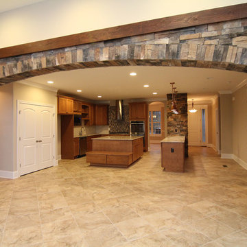 Interior Stone Archway Between Kitchen and Great Room