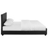 Camden Isle Black Faux Leather Queen Hindes Upholstered Platform Bed