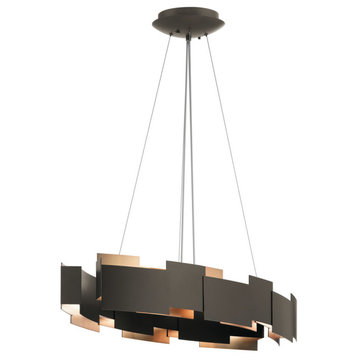 Moderne Oval Chandelier/Pendant LED, Olde Bronze