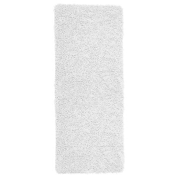 Shag Memory Foam Bath Mat, 2' x 5', White