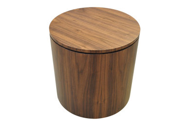 Wood Veneer Natural Walnut Side Table