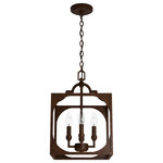 Hunter Fan Company - 12" Highland Hill Textured Rust 4 Light Pendant Ceiling Light Fixture - The Highland Hill is timelessly elegant. Inspired by neoclassical design, we applied subtle iron scrollwork into this modern pendant lighting design for a sophisticated yet understated look. The overscale lantern shape on the Highland Hill adds an openness that enlivens this formal light fixture without being stuffy.