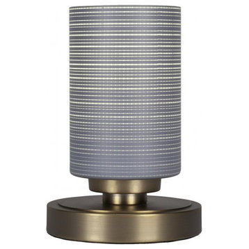 Luna 1-Light Table Lamp, New Age Brass/Gray Matrix