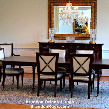 REAL Hand-knotted Persian Kashan Rug Completes New Hope, PA Dining Room