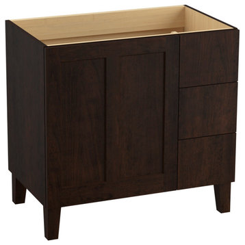 Kohler K-99533-LGR Poplin 36" Wooden Vanity Cabinet Only - Claret Suede