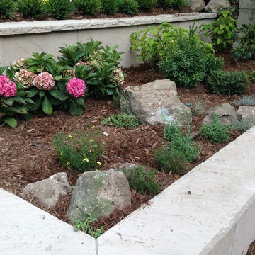 Terraced Backyard - low maintenance perennial gardens