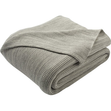 Loveable Knit Throw - Light Gray, Natural
