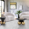 Naples Grey Cement Textured Top With Brushed Brass Base Coffee Table