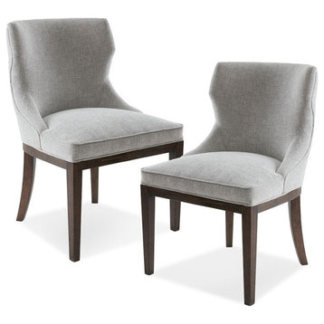 Madison Park Signature Hutton Transitional Side Dining Chair, Grey, Set of 2
