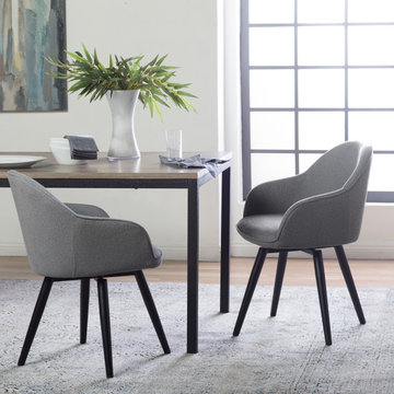 Dome Swivel Dining / Office Arm Chair In Gray  70176