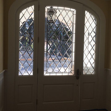 Diamond beveled and leaded glass