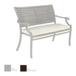 Palm Tropical Wrought Aluminum Outdoor Bench by Summer Classics - Outdoor Benches