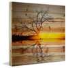 "Killaloe" UV Ink Print on Natural Pine Wood, 40"x40"
