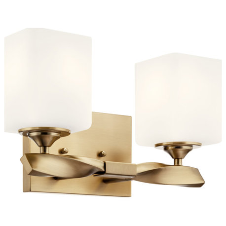 Marette 2-Light 14" Bathroom Vanity Light in Champagne Bronze