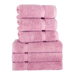 Makroteks - Villa Collection Hand Towel Set, Rose - Bath Towels