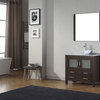 Dior 30" Single Vanity in Espresso with Marble Top and Square Sink and Mirror