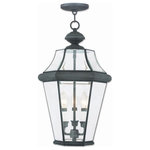 Livex Lighting - Livex Lighting 2365-61 Georgetown - Three Light Outdoor Chain Lantern - The Georgetown looks to add regal elegance to yourGeorgetown Three Lig Charcoal Clear Bevel *UL Approved: YES Energy Star Qualified: n/a ADA Certified: n/a  *Number of Lights: Lamp: 3-*Wattage:60w Candelabra Base bulb(s) *Bulb Included:No *Bulb Type:Candelabra Base *Finish Type:Charcoal