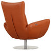 Zeno Italian Top Grain Leather Swivel Lounge Chair, Orange