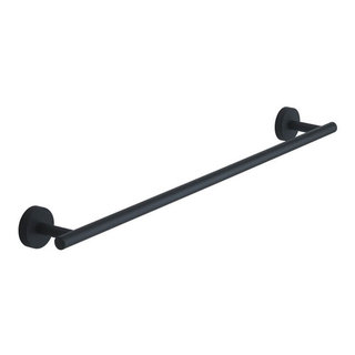 Matte Black Rounded Towel Bar - Transitional - Towel Bars - by