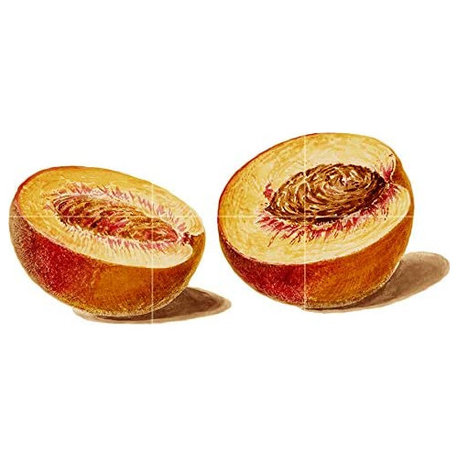 Tile Mural Peach Kitchen Bathroom Shower Backsplash 4.25" Ceramic Glossy