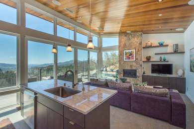 Example of a trendy home design design in Seattle