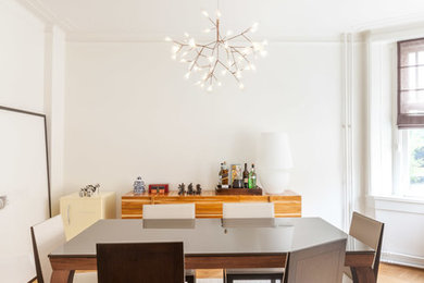 Danish medium tone wood floor dining room photo in Amsterdam